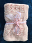 Pink Footprints Baby Blanket