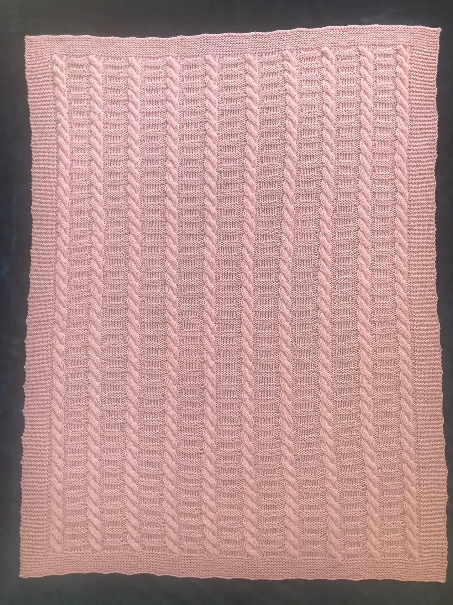 Pink Cable Baby Blanket