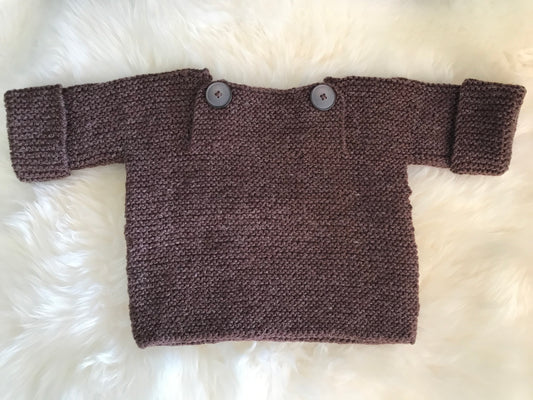 Garter Stitch  Sweater - brown