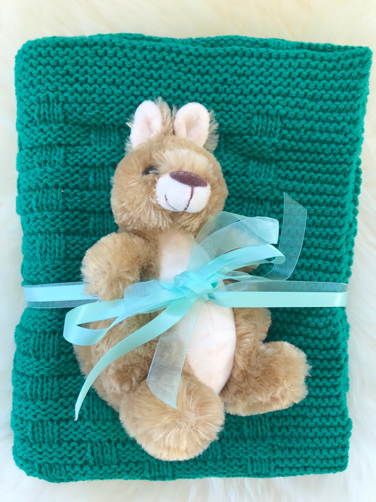 Emerald Basket Stitch Baby Blanket