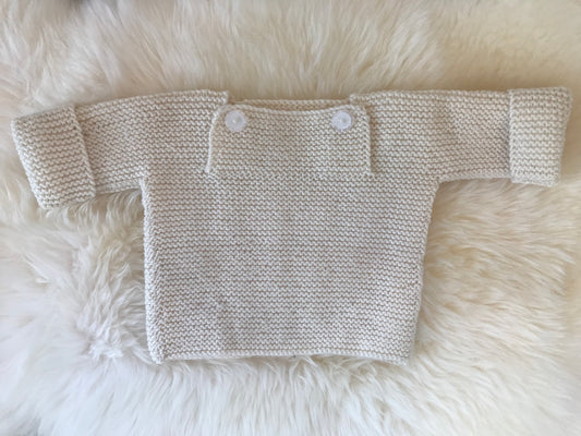 Garter Stitch  Sweater - cream