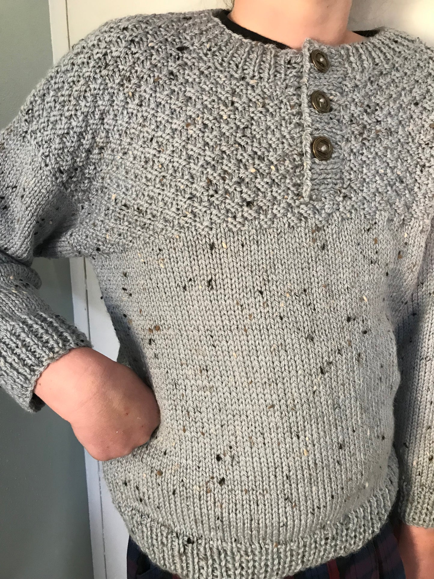 Denim Fleck Textured Sweater