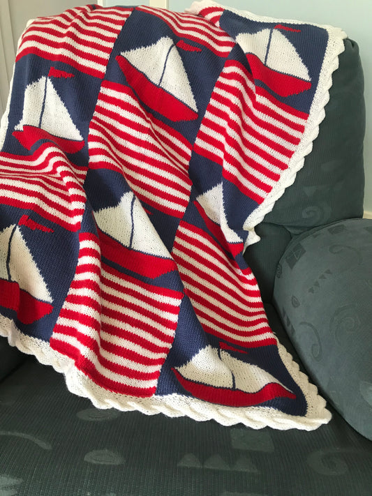 Sail Boat Baby Blanket