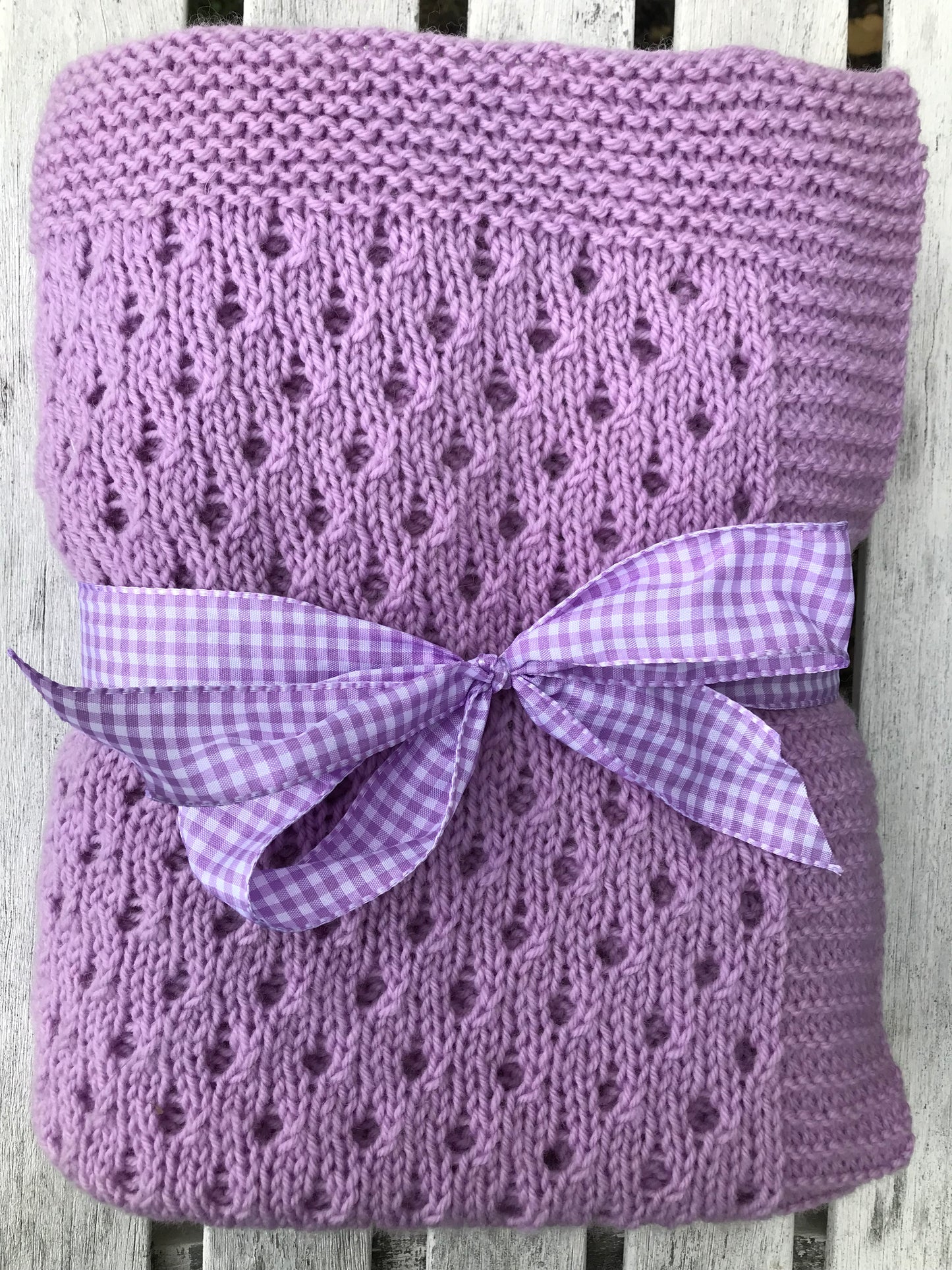 Lavender Eyelet Baby Blanket