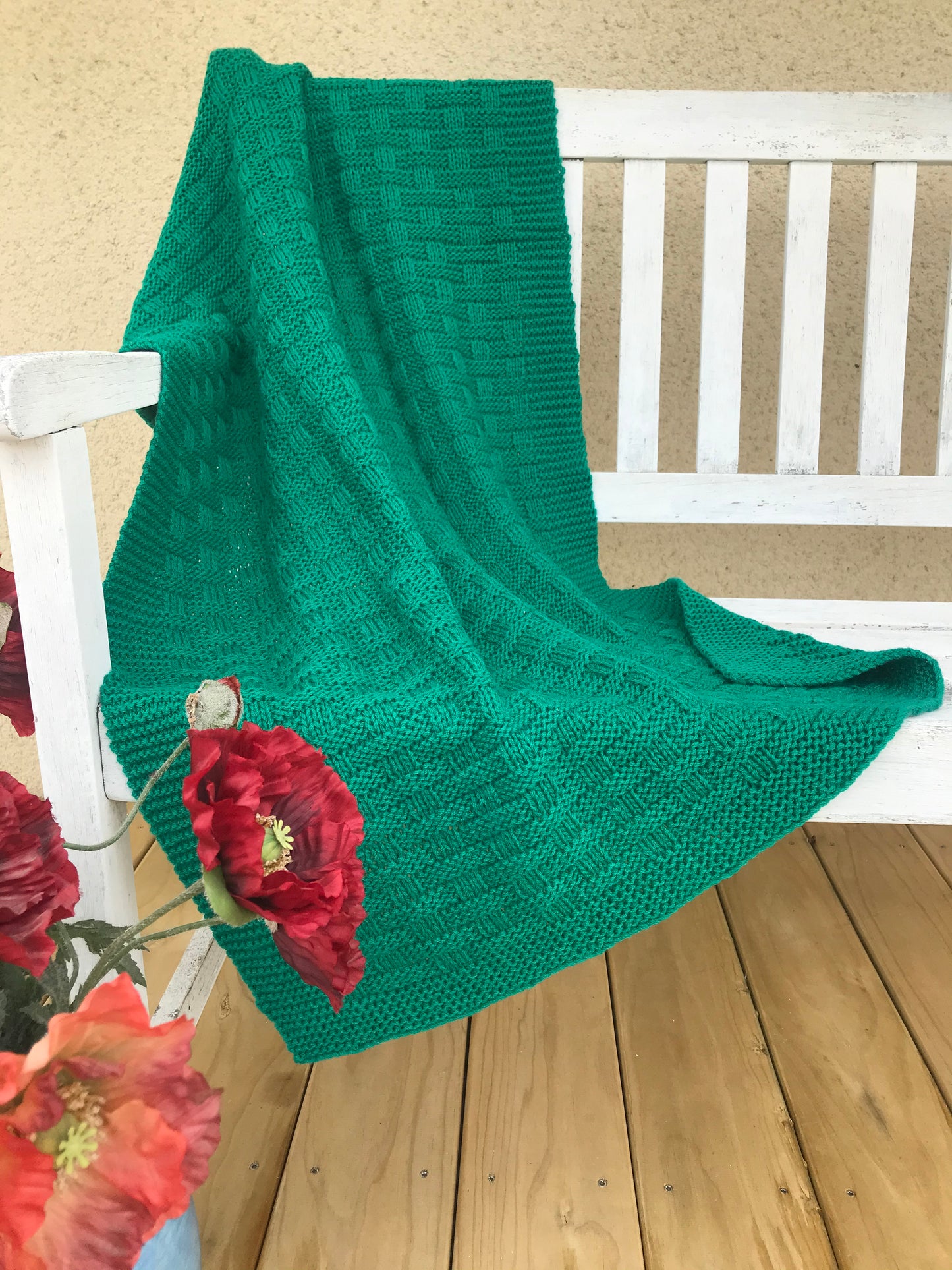 Emerald Basket Stitch Baby Blanket