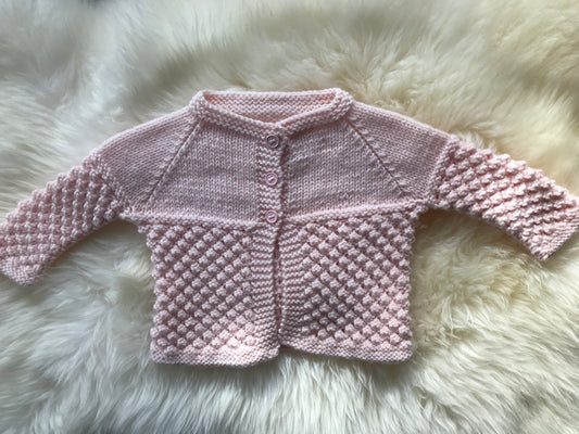 Newborn Cardigan in pale pink