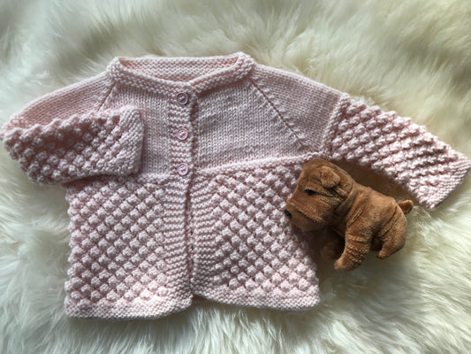 Newborn Cardigan in pale pink