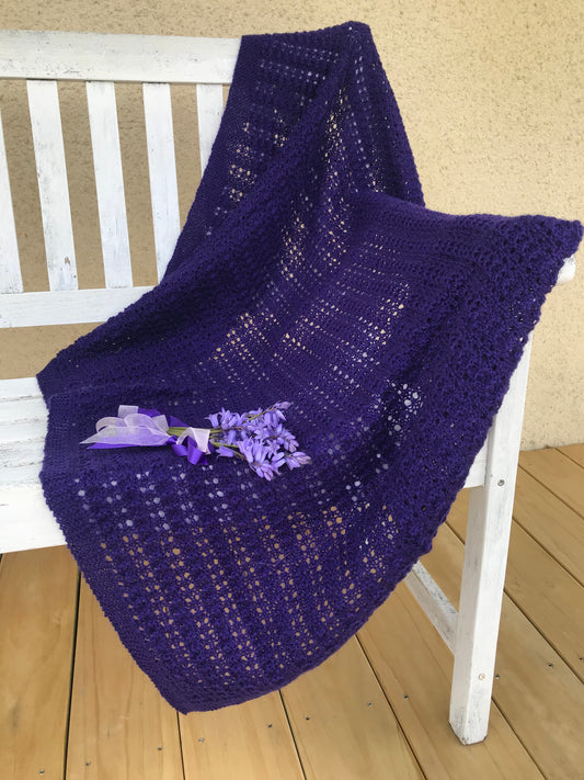 Purple Eyelet Baby Blanket