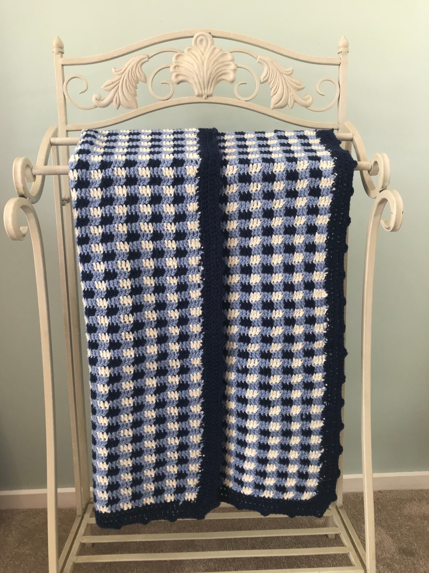 Gingham Effect Baby Blanket