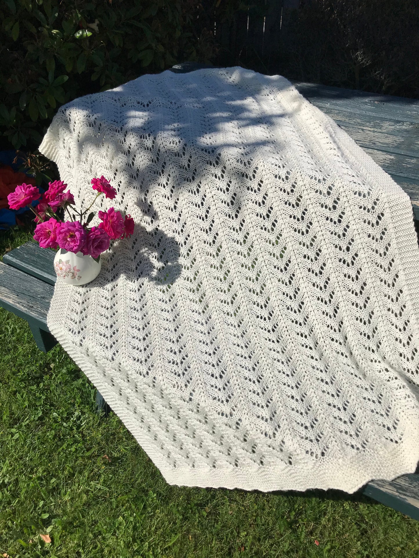 Cream Lace Baby Blanket