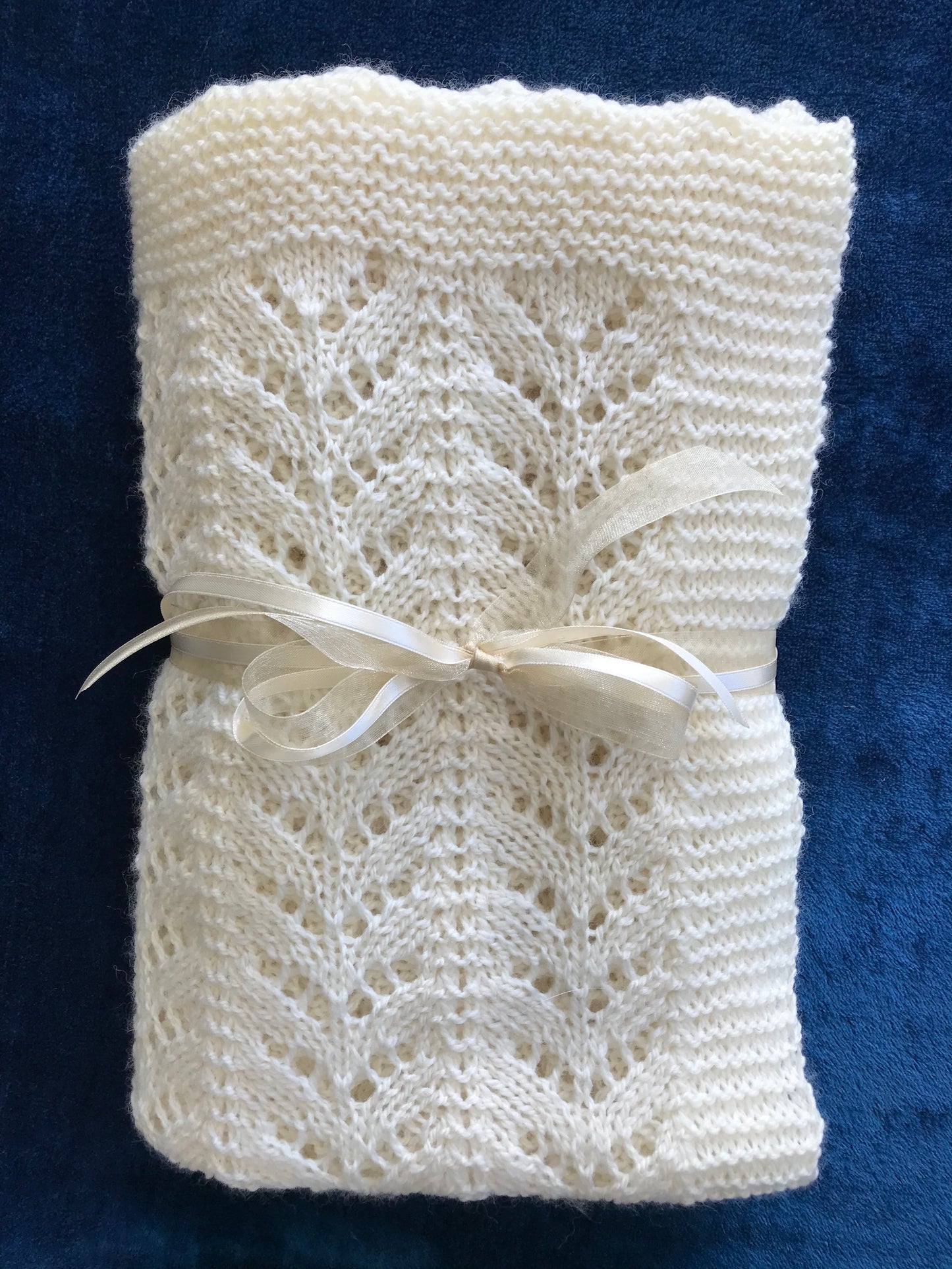 Cream Lace Baby Blanket