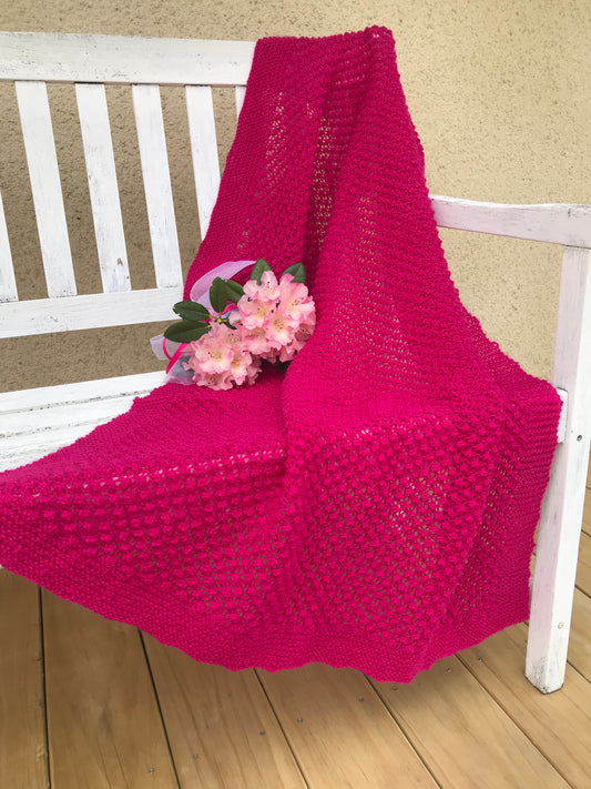 Magenta Popcorn Baby Blanket