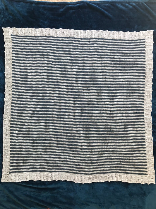 Pewter Striped Baby Blanket