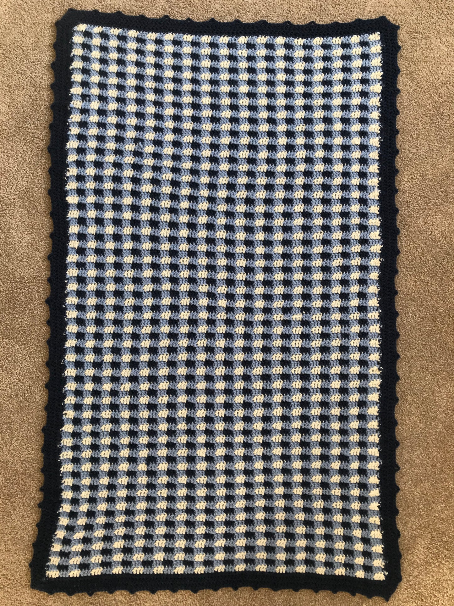 Gingham Effect Baby Blanket