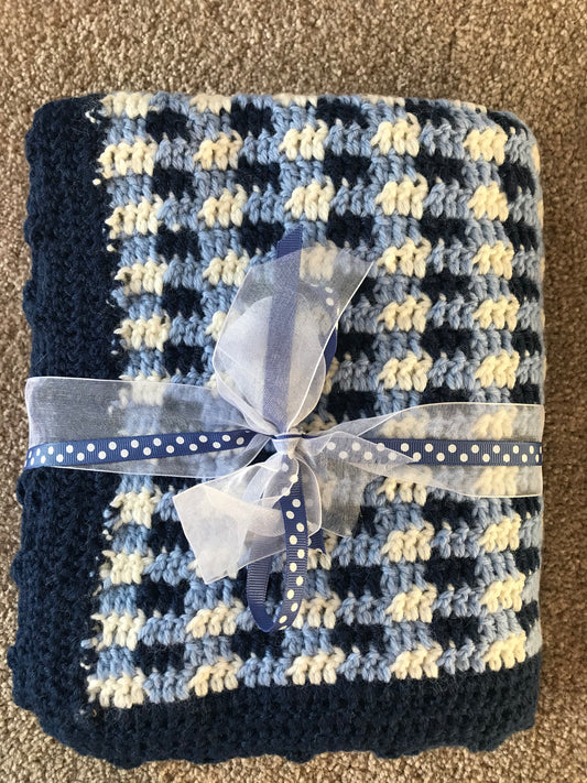 Gingham Effect Baby Blanket