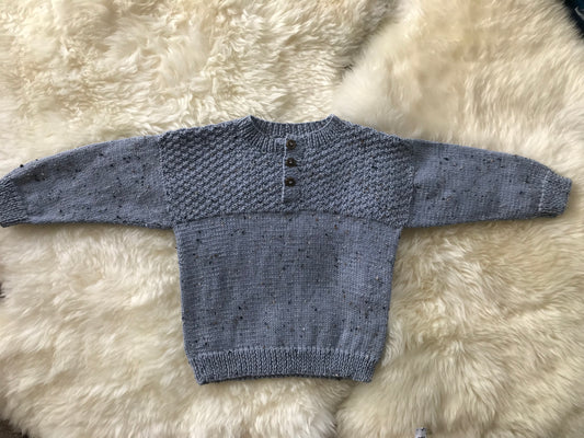 Denim Fleck Textured Sweater