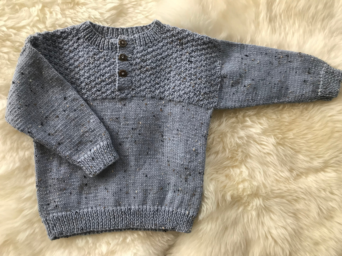 Denim Fleck Textured Sweater