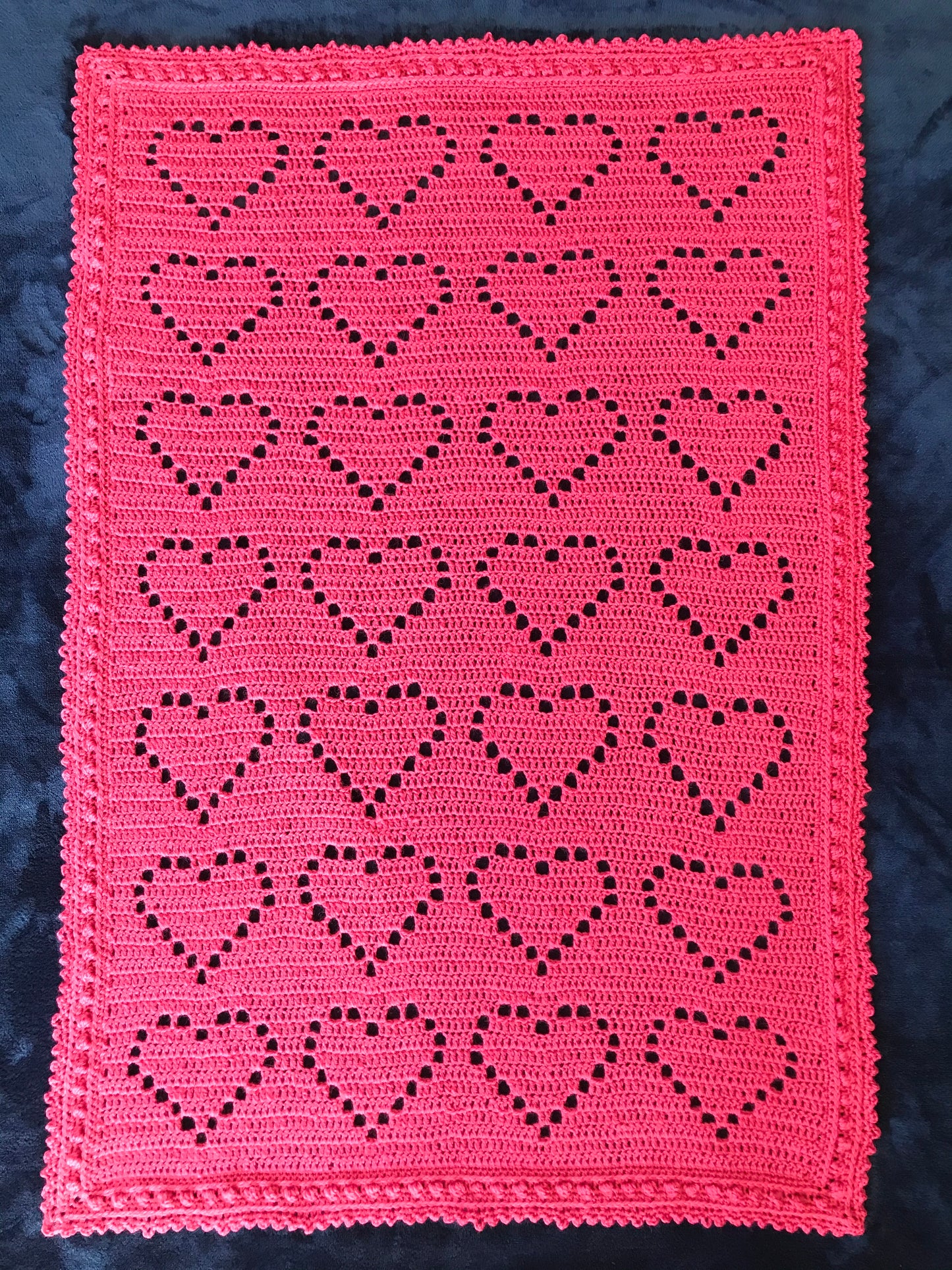 Pink Hearts Baby Blanket