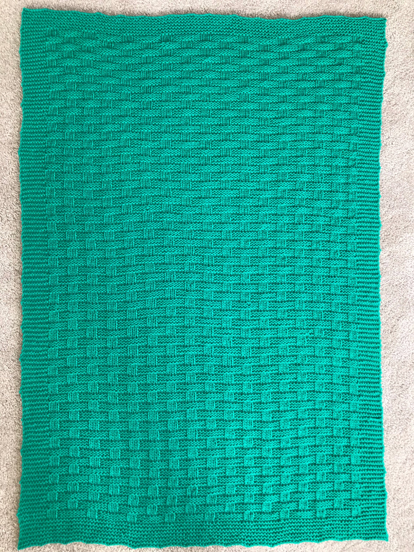 Emerald Basket Stitch Baby Blanket